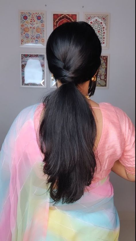 Enthralling_Care | Quick and Easy Open hairstyle 💞💞 . . . [ Saree, Indian Aesthetics, Indian culture, Song, Indian wear, open Hairstyle, Easy and quick... | Instagram Big Bun Hair Romantic, Hairstyle Saree, Open Hairstyle, Hot Buns, Quick Hairstyle, Indian Long Hair Braid, Hairstyle Easy, Long Shiny Hair, Long Hair Images