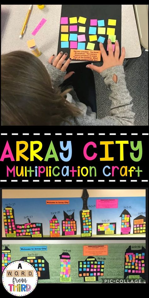 Fun Array Activities, Multiplication Small Group Activities, How To Teach Arrays, Array Projects 3rd Grade, How To Teach Multiplication 3rd Grade, Introducing Multiplication 3rd Grade, Multiplication Projects, 4th Grade Projects, Third Grade Art Projects