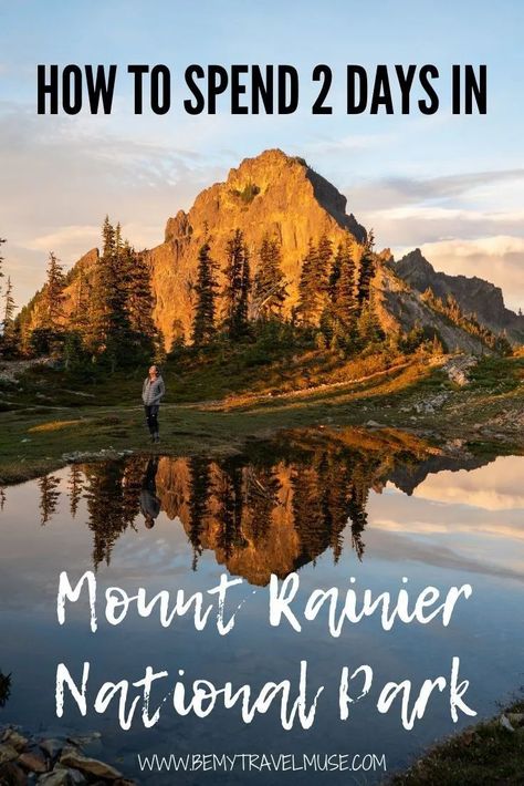 Use this guide to plan the perfect 2-day stay in Mount Rainier National Park! Find out what the best things to do in Mount Rainier National Park are, best time to visit Mount Rainier National Park, and where to stay when you are there. #MountRainier Olympic National Park Washington, Pacific Northwest Travel, Washington State Travel, Mt Rainier National Park, Oregon Waterfalls, Washington Travel, West Coast Road Trip, National Park Road Trip, Mount Rainier National Park