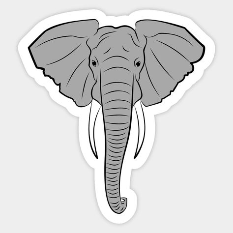 elephant artwork -- Choose from our vast selection of stickers to match with your favorite design to make the perfect customized sticker/decal. Perfect to put on water bottles, laptops, hard hats, and car windows. Everything from favorite TV show stickers to funny stickers. For men, women, boys, and girls. Elephant Decal, Elephant Artwork, Elephant Stickers, Elephant Head, Mini Drawings, Vinyl Projects, Natural World, Hard Hats, Car Windows