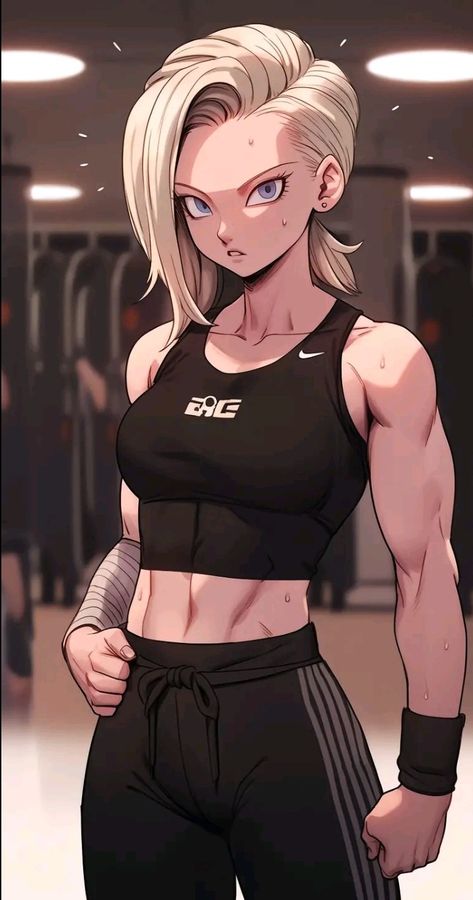 Dragon Ball Workout, Muscular Anime Female, Goku Workout, V Taper, Body Aesthetic, Tomboy Art, Dragon Ball Painting, Dragon Ball Art Goku, Dragon Ball Super Art