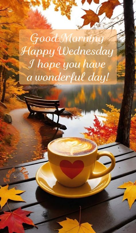 Fall Wednesday Morning, Happy Wednesday Coffee, Good Morning Wednesday Blessings, Happy Wednesday Morning, Wednesday Fall, Happy Morning Images, Good Wednesday Morning, Good Morning Happy Wednesday, Wednesday Morning Greetings