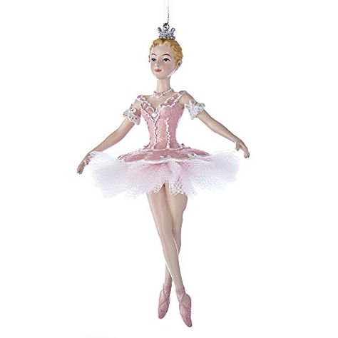 Kurt Adler Sleeping Beauty Ballerina Christmas Tree Ornament Ballerina Christmas Tree, Ballerina Christmas, Sleeping Beauty Ballet, Sleeping Beauty Fairies, Fabric Tutu, Ballerina Ornaments, Ballerina Outfit, Pink Tutu Dress, Glitter Crown