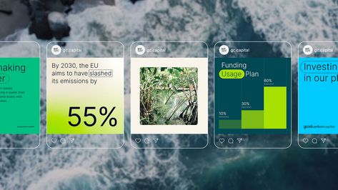 Social Media Data Visualization, Digital Style Design, Ux Card Design, Non Profit Brand Identity, Visual Identity Branding, Nature Web Design, Sustainability Social Media, Brand Ecosystem, Social Graphic Design