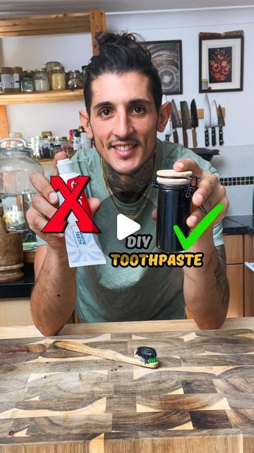 Tomaso Mannu on Instagram: "Natural Toothpaste 🌱 A simple homemade recipe to turn basic ingredients into a sparkling smile enhancer. 🍃✨😬 📜Recipe - 100 ml of organic coconut oil - 18 tsp of baking soda - Mint Essential oil (How to make your own on the page) - 1 tsp activated charcoal powder (food grade) - 1 tsp of Himalayan pink salt 🛠️ Usage Tips: Use it like your regular toothpaste, but remember, nature is powerful! Given its natural abrasiveness, twice or thrice a week is ideal. Why It Works: 🌱 - 🍚 Baking Soda: Gentle on teeth but tough on stains. Plus, it neutralizes bad breath. - 🥥 Coconut Oil: Ancient Ayurveda applauds it! It might keep harmful mouth bacteria in check. - 🌿 Essential Oils: Flavor + natural antibacterial properties = Winning combo! - 🖤 Activated Charcoal: Brig Diy Toothpaste, Ancient Ayurveda, Creative Videos, Mint Essential Oil, Diy Teething, Charcoal Powder, Natural Toothpaste, Homemade Recipe, Himalayan Pink Salt