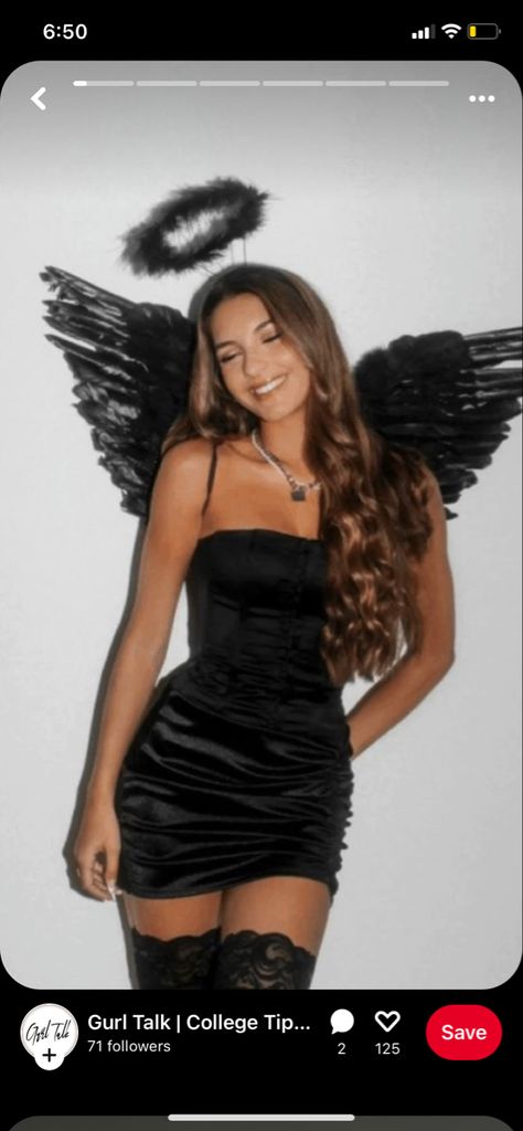 Dark Angel Halloween Costume, Black Angel Costume, Halloween Rave Outfits, Dark Angel Costume, Badass Halloween Costumes, Angel Halloween Costumes, Fest Temaer, Hot Halloween Outfits, Couples Halloween Outfits