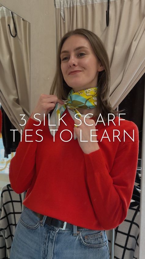 Scarf Tying Tutorial, Silk Scarf Tying, Silk Neck Scarf, Tie Scarf, Vintage Silk Scarf, Scarf Dress, Scarf Tying, Vintage Scarf, Neck Scarves