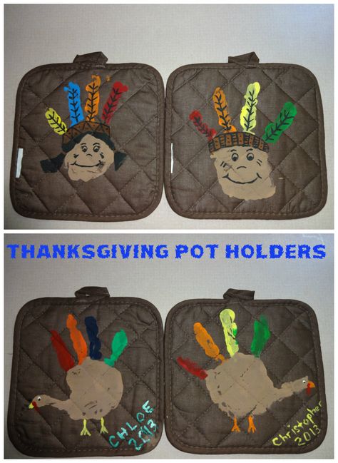 handprint indians and turkeys potholders for thanksgiving More Easy Diy Thanksgiving Crafts, Dollar Tree Thanksgiving, Thanksgiving Keepsake, Diy Thanksgiving Crafts, Thanksgiving Crafts For Toddlers, Easy Diy Thanksgiving, Thanksgiving Turkeys, Thanksgiving Crafts Preschool, Thanksgiving School