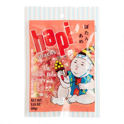 Hapi Botan Rice Candy Bag | World Market Botan Rice Candy, Rice Paper Wrappers, Edible Rice Paper, Soft Candy, Chewy Candy, Japanese Sweet, Japanese Candy, Candy Chocolate, Candy Boxes