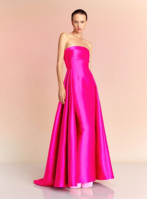 Spring / Summer 24 – Page 2 – Solace London US Hot Pink Long Dress, Pink Satin Gown, Tiffany Dresses, Magenta Dress, Pink Long Dress, Solace London, Pink Gowns, Satin Gown, Summer 24