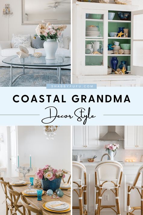 Grandma Coastal Chic, Costal Grandma Interior Design, 2023 Coastal Grandmother, Granny Coastal Style, Coastal Grandma Entryway, Coastal Grandmother Cottage, Coastal Grandma Wall Decor, Victorian Coastal Home, Coastal Grandmother Decorating