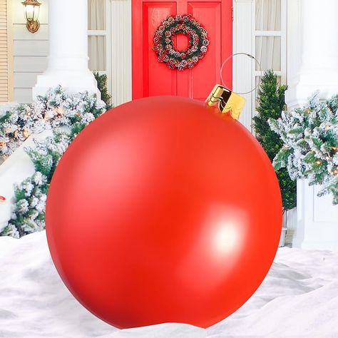 Amazon.com: 30 Inch Giant Inflatable Christmas Ball, Oversized Inflatable Christmas Ornament Outdoor Christmas PVC Inflatable Decorated Ball for Holiday Party Garden Yard Indoor Outdoor Xmas Decorations(Red) : Patio, Lawn & Garden Xmas Decorations Red, Outdoor Xmas Decorations, Large Outdoor Christmas Ornaments, Xmas Decorations Outdoor, Oversized Ornaments, Giant Christmas Ornaments, Party Garden, Outside Decorations, Giant Inflatable