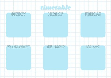 Timetable Template, School Timetable, Aesthetic Light, Simple Aesthetic, Super Simple, Leave A Comment, Blue, Quick Saves