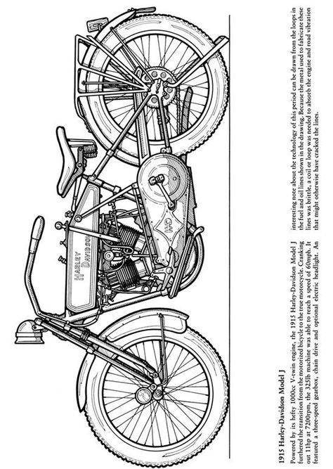 Мотоциклы Harley Davidson, Motorbike Art, Motorcycle Drawing, Harley Davidson Art, Wheel Art, Motorcycle Posters, Dover Publications, Biker Art, Motorcycle Art