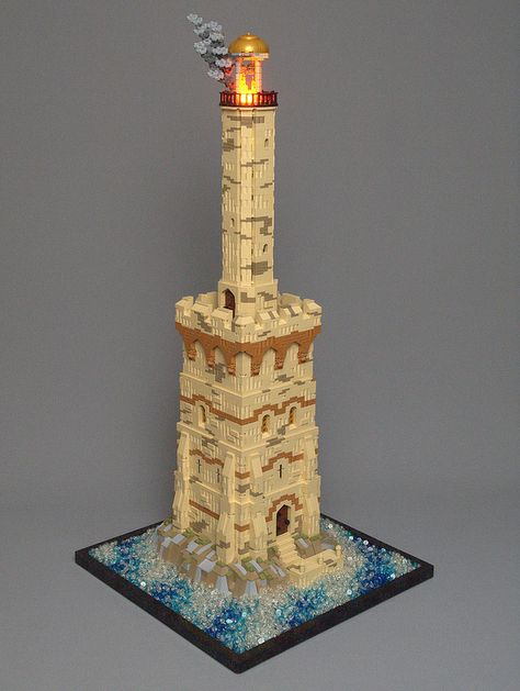 Lighthouse of Barqa Lego Lighthouse, Lego Landmarks, Minecraft Lighthouse, Lego Pirates, Lego Land, Lego Buildings, Micro Lego, Lego Lovers, Brick In The Wall