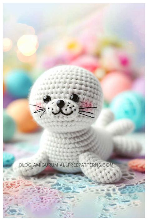 Crochet Seal Amigurumi Free Pattern Amigurumi Seal, Seal Amigurumi, Crochet Seal, Seal Crochet, Crochet Sloth, Cute Seals, Amigurumi Elephant, Crochet Amigurumi Free, Free Amigurumi Patterns