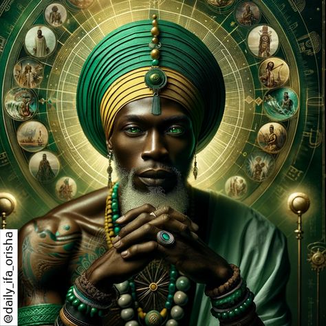 ORISHÁ ORUNMILÁ Kings Wallpaper, Yoruba Deities, Hood Life, Yoruba Orishas, African Traditional Religions, Orishas Yoruba, Black Power Art, Afrofuturism Art, African Mythology