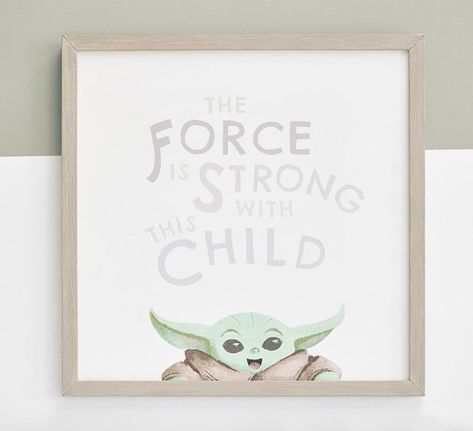 Pottery Barn Kids Baby Yoda Collection is Strong with the Force! Decoracion Star Wars, Star Wars Nursery, Star Wars Wall Art, Mirror Canvas, The Force Is Strong, Star Wars Baby, Hand Painted Wood, Baby Boy Nurseries, Art Wall Kids