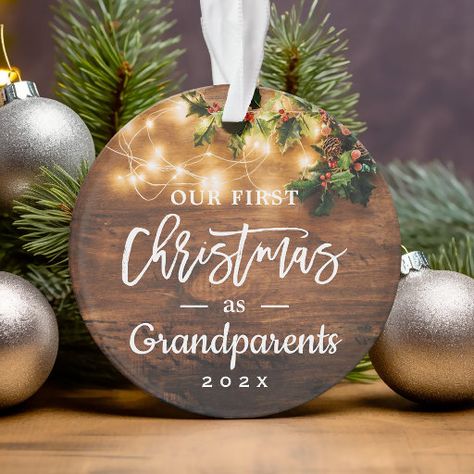 Grandparents First Christmas String Lights Photo Ornament Grandparents Ornament, Grandparents Christmas, Christmas String Lights, Baby Ornaments, Photo Ornaments, Gifts For Grandparents, Christmas Decorations Ornaments, Babies First Christmas, Christmas Card Holders