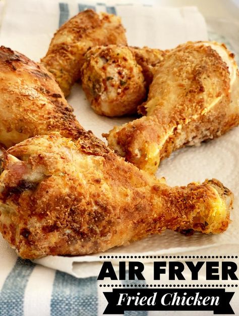 Fried Chicken in the air fryer is so good! With just a couple of steps, you’ll have fried chicken in no time. I like to use panko breadcrumbs. It’s very easy to take this simple recipe and spice it up if desired. Sprinkle to taste with your own spicy favorites such as garlic powder, onion...Read More Drumsticks In Airfryer, Drumstick Chicken, Chicken In The Air Fryer, Chicken Air Fryer, Fried Chicken Drumsticks, Panko Chicken, Air Fryer Fried Chicken, Air Fry Recipes, Spice It Up