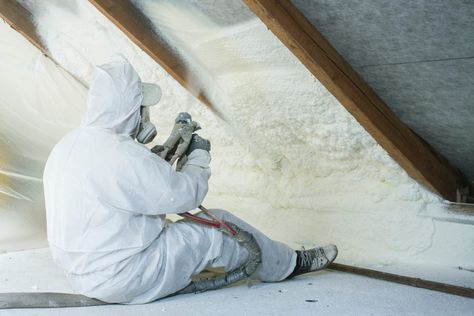 The Difference Between Open-Cell and Closed-Cell Spray Foam | Family Handyman Spray Insulation, Drywall Installation, Roof Insulation, Attic Insulation, Home Insulation, Spray Foam Insulation, Types Of Insulation, Diy Sprays, Spray Foam