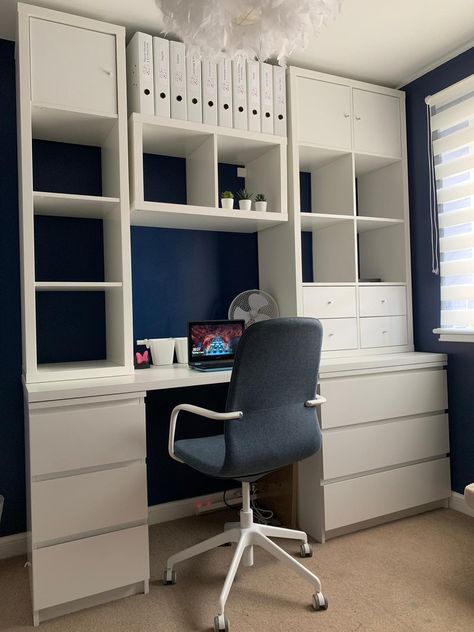 Ikea Malm Desk, Malm Chest Of Drawers, Ikea Office, Office Storage Furniture, Ikea Desk, Ikea Hack Ideas, Craft Room Design, Ikea Furniture Hacks, Ikea Home