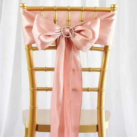 Wedding Chair Sashes, Rose Gold Satin, Chair Bows, Chair Ties, Chair Sash, Bow Sash, Chair Sashes, Dusty Rose Color, Bow Tie Wedding