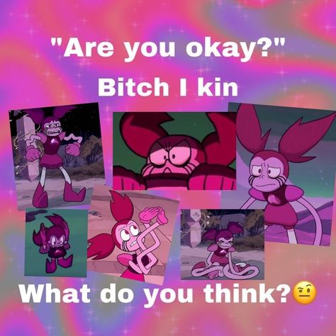 Spinel Kinnie Bingo, Spinel Pfp, Spinel Steven Universe, Steven Universe Spinel, Steven Universe Theories, Steven Uni, Steven Universe Memes, Kin List, Steven Universe Funny