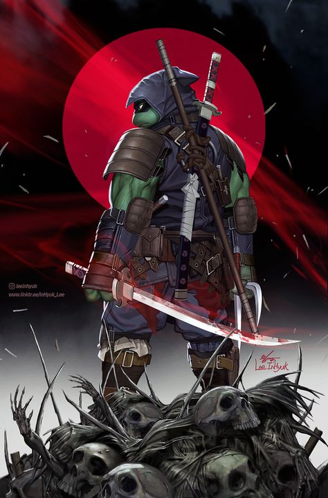 Ronin Tattoo, Inhyuk Lee, The Last Ronin, Tmnt Wallpaper, Tmnt Characters, Batman Hush, Dog Comics, Indie Comic, Ninja Turtles Artwork