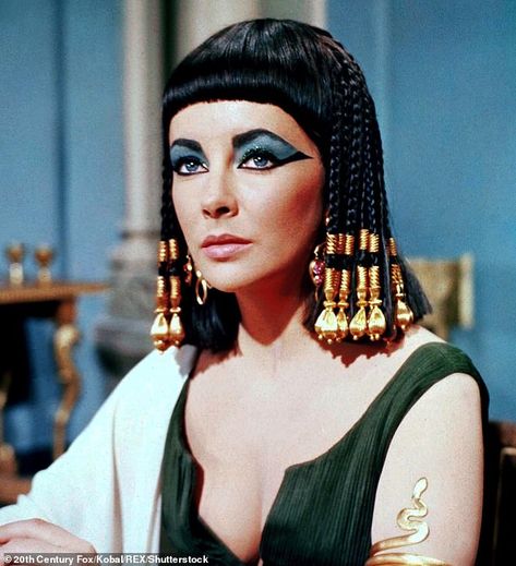 Scientists recreate Cleopatra's PERFUME using 2,000 year-old-recipe | Daily Mail Online Chic Halloween Costume, Cleopatra Makeup, Egyptian Hairstyles, Elizabeth Taylor Cleopatra, Egyptian Makeup, Eddie Fisher, Chantal Thomass, Chic Halloween, Violet Eyes