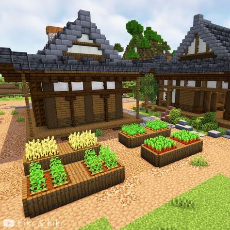 Timelapse vid of this build on our YouTube channel: Fiki & Biki 🐔 (link in bio) Japanese Town Minecraft, Workshop Minecraft, Survival Base Minecraft, Minecraft Id, Minecraft Japanese House, Interior Minecraft, Minecraft Japanese, Minecraft Mansion, Minecraft House Plans