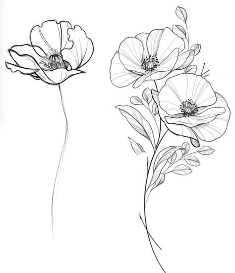 Poppy Tattoo Sketch, Poppy Plant Tattoo, Poppy Flower Tattoo Stencil, Icelandic Poppy Tattoo, Poppy Line Tattoo, Poppy Tattoo Black And White, Poppy Tattoo Men, Poppy Flower Tattoo Design, Poppy Flower Tattoos