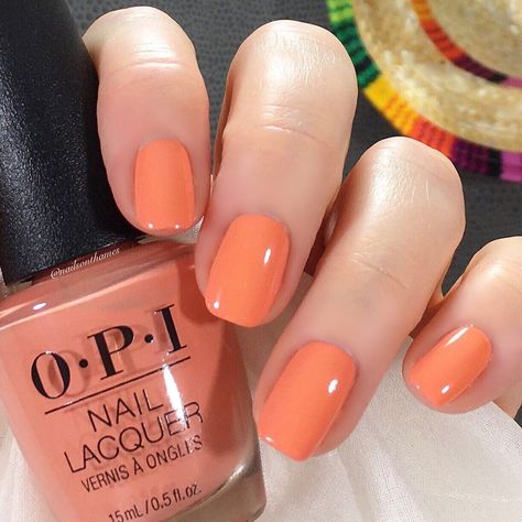 Orange Nails Pale Skin, Pale Coral Nails, Nail Polish Coral, Opi Pink Orange Nail Polish, Opi Coral-ing Your Spirit Animal, Opi Nail Colors, Coral Nails, Your Spirit Animal, Opi Nail Lacquer