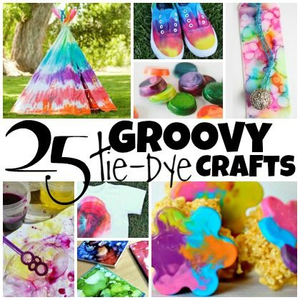 groovy tie dye crafts - so much fun for summer! Sport Themed Crafts, Homemade Tie Dye, Tie Dye Birthday Party, Tie Dye Birthday, Indie Craft, Tie Dye Party, Tie Dye Kit, Tie Dye Crafts, How To Tie Dye