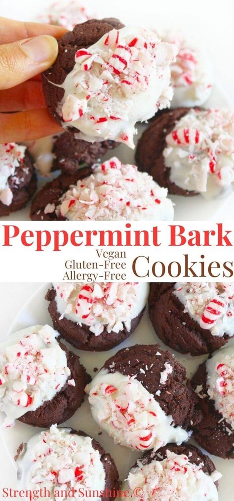 Pepermint Cookies, Chocolate Brownie Cookie, Dairy Free Christmas Cookies, Peppermint Bark Cookies, Peppermint Christmas Cookies, Dairy Free White Chocolate, Peppermint Bark Cookie, Gluten Free Holiday Cookies, Chewy Chocolate Brownies