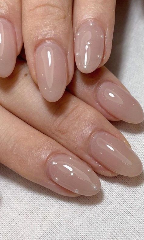 Tan Jelly Nails, Simple Fake Nails, Nail Designs 2022, Nail Ideas Spring, Design Nails Art, Nail Designs Easy, Minimal Nail, 2022 Nails, Bridesmaids Nails