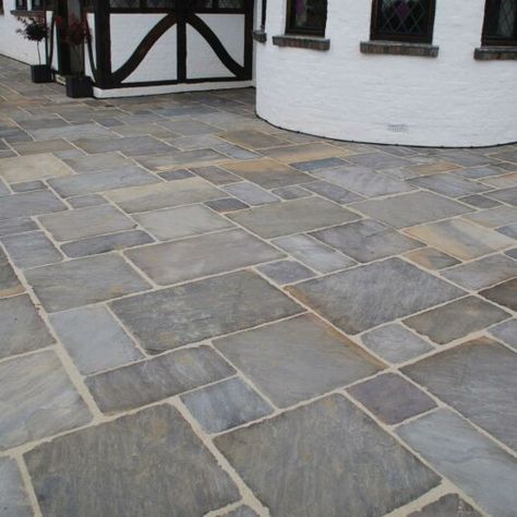 Best Indian Sandstone Colours (Guide) - pavingsuperstore.co.uk Indoor Tiles, Paving Stone Patio, Sandstone Paving Slabs, Indian Sandstone, Sandstone Pavers, Limestone Paving, Paving Ideas, York Stone, Stone Pavers