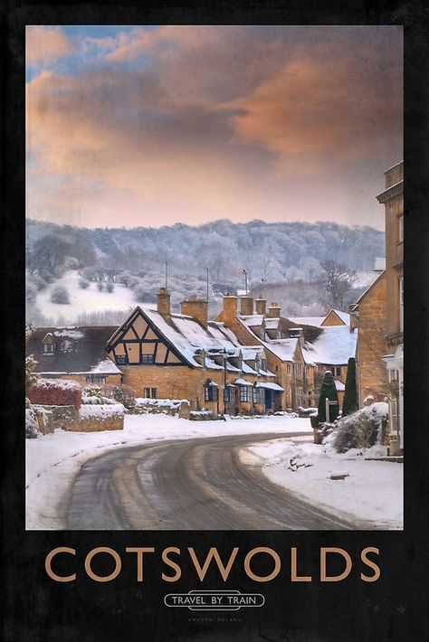 Cotswolds Railway Poster Posters Uk, Cotswolds England, Train Posters, Transportation Poster, Travel Vintage, Railway Posters, Vintage Poster Design, Retro Travel Poster, Vintage Hawaii