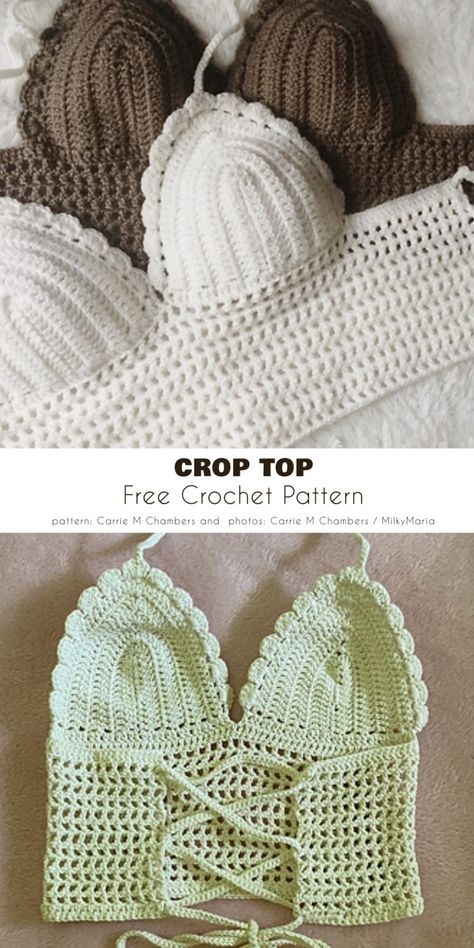 Halter Top Pattern Free, Crochet Halter Tops Free, Crochet Halter Top Pattern Free, Crochet Crop Top Pattern Free, Tops A Crochet, Modern Haken, Diy Crochet Top, Crochet Halter Top Pattern, Halter Top Pattern