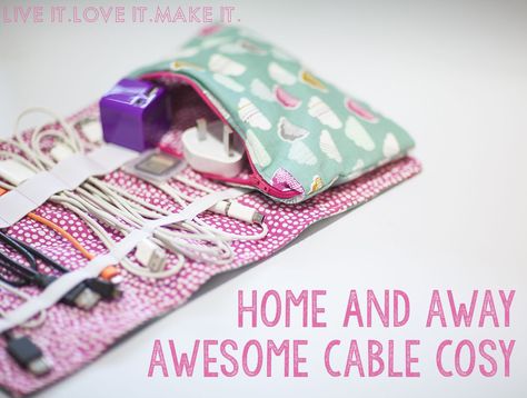 Makers Month: Make it: Cable Cozy Wallet Pattern Free, Sew Wallet, Pouch Sewing, Cord Organizer, Modern Bag, Sew Ins, Sew Easy, Cord Organization, Wallet Pattern