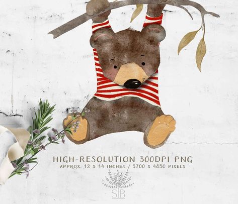 Cute Bear Illustration, Teddy Bear Clipart, Bear Invitations, Invitation Clipart, Clipart Baby, Animal Png, Bear Clipart, Bear Animal, Bear Illustration