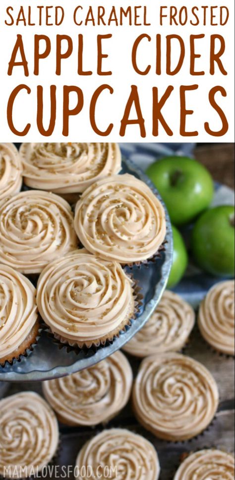 Caramel Frosting Recipe, Apple Cider Cupcakes, Hot Fudge Cake, Salted Caramel Frosting, Salted Caramels, Diy Easy Recipes, Cake Mug, Spiced Apple Cider, Caramel Frosting