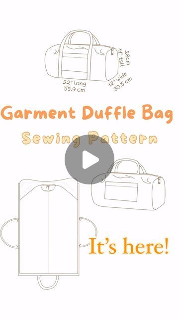 Cayden Naughton on Instagram: "The Garment Duffle Bag sewing pattern is here!   I am so excited to share this pattern with all of you 🤗  This bag in the video was my very first version! The pattern and instructions have come such a long way since. Thank you to my amazing testers for making sure this pattern is as good as it could possibly be!  You can find this sewing pattern via the 🔗 on my profile 🥰 I can’t wait to see your version and where you take this rad bag! ✈️ 🚤 🚙   #garmentdufflepattern" Garment Bag Duffle, Sports Bag Diy Free Pattern, Carry On Bag Sewing Pattern, Large Duffle Bag Pattern Free, Canvas Duffle Bag Pattern, How To Sew A Duffle Bag, Small Duffle Bag Pattern Free, Gym Bag Sewing Pattern, Mini Duffle Bag Pattern Free