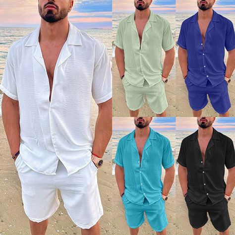 none Mens Suits Casual, Hawaiian Fashion, Style Comfortable, Shirt And Shorts, Hooded Sweatshirt Men, Beach Shirt, Mens Hooded, Men Shirt Style, Plain Design