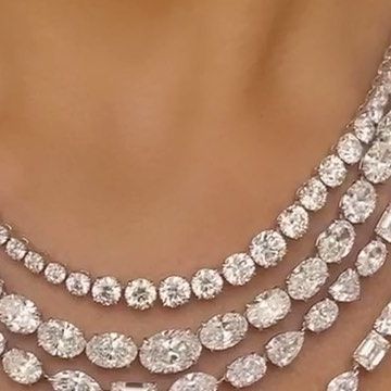 CHAMPAGNE GEM®️ by Bebe Bakhshi on Instagram: "Dripping in diamonds is real when @kamyenjewellery is involved….perfecting the art of layering with 100+ carat of diamond necklaces! From ovals to emeralds, marquise, pears, hearts and rounds, each necklace is a fresh take on classic tennis/rivière design and all together they are a force to be reckoned with literally. I personally can’t stop swooning over each and all of them but my favourite is the last style, because more is more. Checkout @ka Champagne Diamond Necklace, Dripping In Diamonds, Riviere Necklace, More Is More, Diamond Necklace Designs, Diamond Necklaces, A Force, Champagne Diamond, Necklace Designs