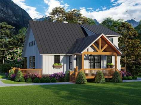 1900 Sq Ft House Plans, Gabled Dormer, Narrow Lot House, Narrow Lot House Plans, Country Craftsman, Open Concept Floor Plans, Farmhouse Style House Plans, Country House Plan, Craftsman House Plan