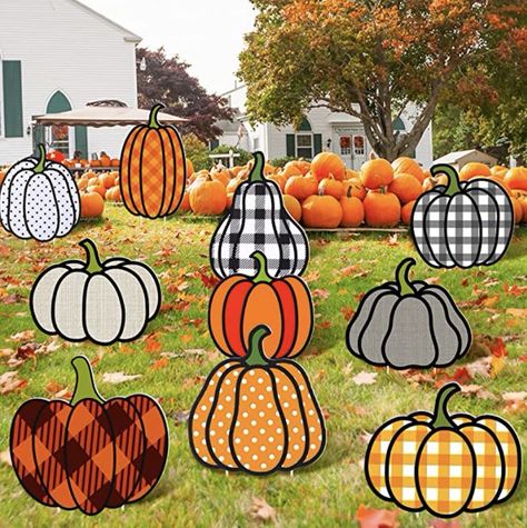 Bucherry 10 Pcs Fall Yard Stakes Pumpkin Yard Signs Thanksgiving Outdoor Decorations Fall Harvest Autumn Yard Decorations Halloween Yard Lawn Walkway Decorations Signs Thanksgiving Outdoor Decorations, Walkway Decorations, Fall Yard Decor, Outdoor Fall Decor Ideas, Fall Yard, Halloween Lawn, Pumpkin Garden, Graduation Yard Signs, Halloween Garden