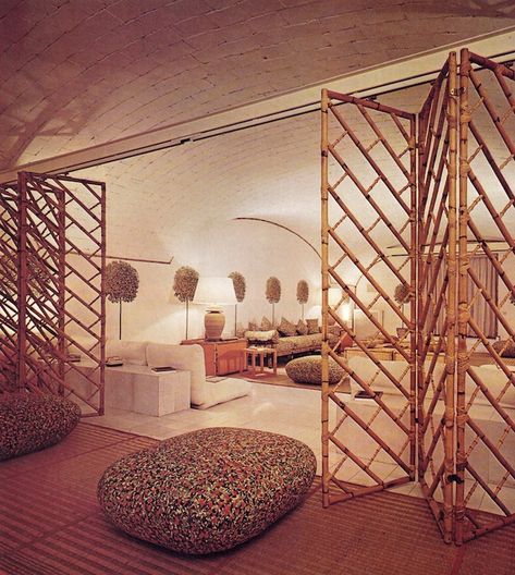 Screen Trees, Ny Apartment, Barrel Vault Ceiling, Folding Screens, 80s Interior, Interior Desig, Interior Vintage, Vintage Interior Design, Room Screen