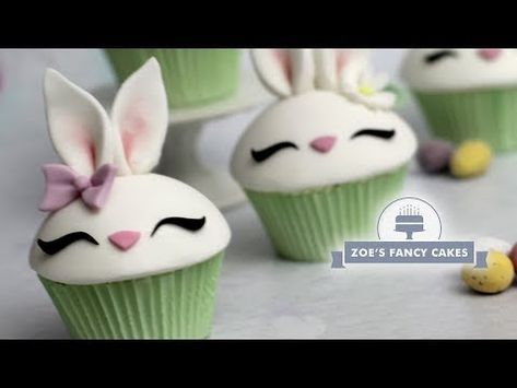 Cake Rabbit, Easter Cupcakes Easy, Zoes Fancy Cakes, Bunny Cupcake, Easter Bunny Cupcakes, Cupcake Tutorial, Bunny Cupcakes, Rabbit Cake, Cute Bunnies