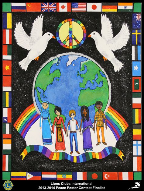 Finalist from Canada (Amaranth and Orangeville  Lions Club) - 2013-2014 Peace Poster Contest Democracy Poster Ideas Drawing, Cultivating A Culture Of Peace Poster, Peace Poster Ideas, Peace Poster Drawing, Poster On Peace, Peace Poster Drawing Ideas, Poster Drawing Ideas, Peace Drawing, Art Competition Ideas